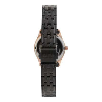 Alba AH7BM6X1 Ladies Black Dial Black Stainless Steel Strap