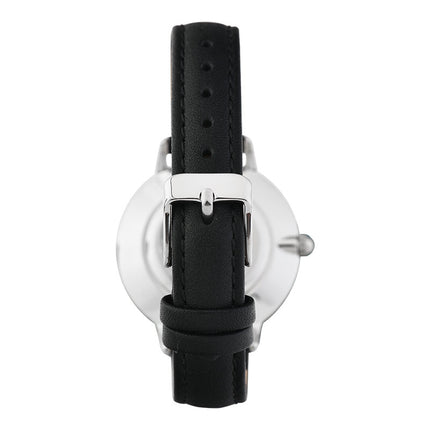 Alba Fashion AH7CD9X1 Ladies Black Dial Black Leather Strap