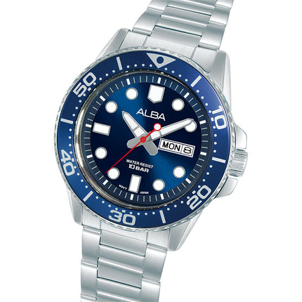 Alba Active AV3597X1 Men Blue Dial Stainless Steel Strap