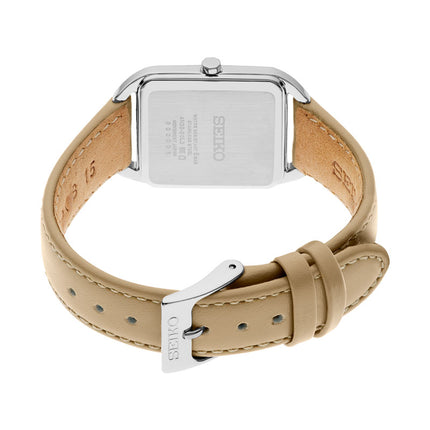 Seiko Classic SWR089P1 Madam Beige Dial Brown Leather Strap