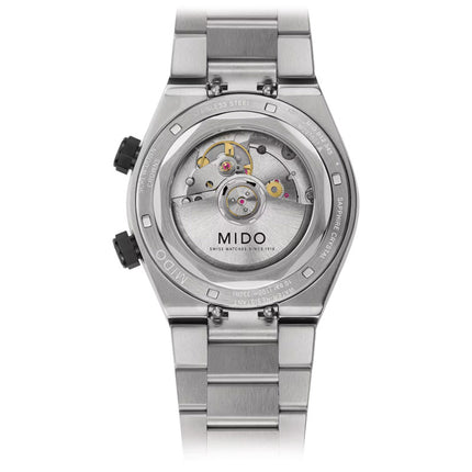 MIDO Multifort 8 M047.507.11.051.00 Two Crowns Octagonal Black Dial Stainless Steel Strap