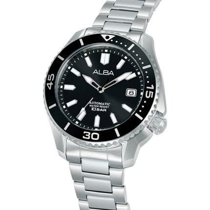 Alba Mechanical AU4091X1 Men Black Dial Stainless Steel Strap