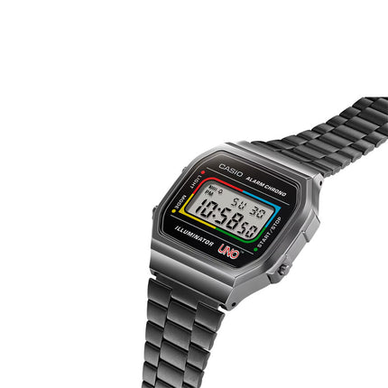 Casio General A168WEUC-1ADR UNO Collaboration Digital Dial Stainless Steel Band