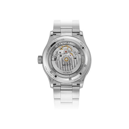 MIDO Multifort M038.424.11.041.00 Power Reserve Blue Dial Stainless Steel Strap