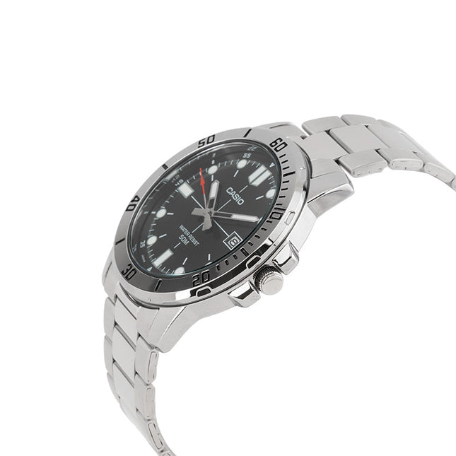 Casio General MTP-VD01D-1EVUDF Enticer Men Black Dial Stainless Steel Band