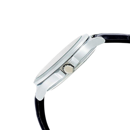 Casio General LTP-V300L-1AUDF Enticer Ladies Black Dial Black Leather Band