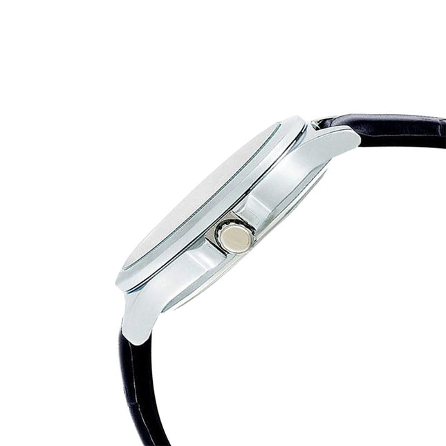 Casio General LTP-V300L-1AUDF Enticer Ladies Black Dial Black Leather Band