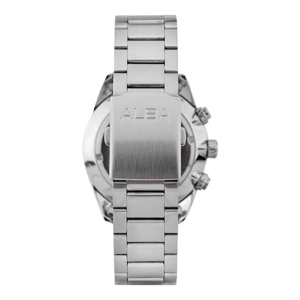 Alba Signa AT3H85X1 Chronograph Men Green Patterned Dial Stainless Steel Strap
