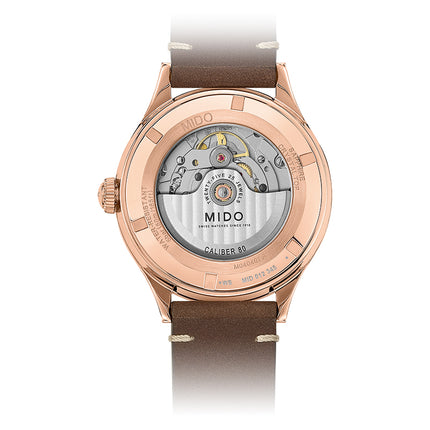 MIDO Multifort M040.407.36.060.00 Patrimony Automatic Black Dial Dark Brown Patina Leather Strap