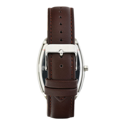 Alba Active AG8N23X1 Men Silver White Patterned Dial Brown Leather Strap