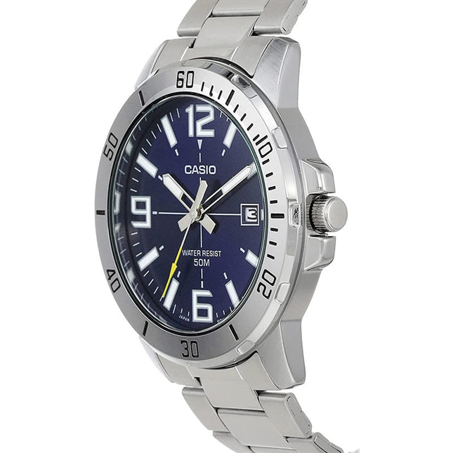 Casio General MTP-VD01D-2BVUDF Enticer Men Blue Dial Stainless Steel Band
