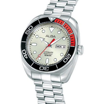 Alba Mechanical AL4821X1 Automatic Men Baby Turtle Silver Dial Stainless Steel Strap