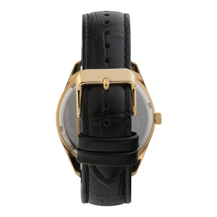 Alba AH7BP0X1 Ladies Gold Dial Black Leather Strap