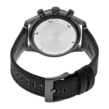 Seiko Chronograph SSB417P1 Discover More Black Dial Black Nylon Strap