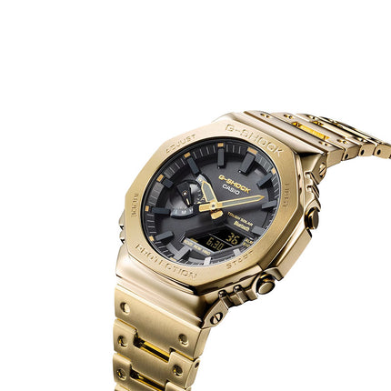 Casio G-Shock GM-B2100GD-9ADR CasiOak Solar Full Metal Analog Digital Dial Gold Stainless Steel Band