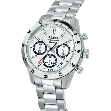 Alba Active AT3L29X1 Chronograph Men Silver Dial Stainless Steel Strap