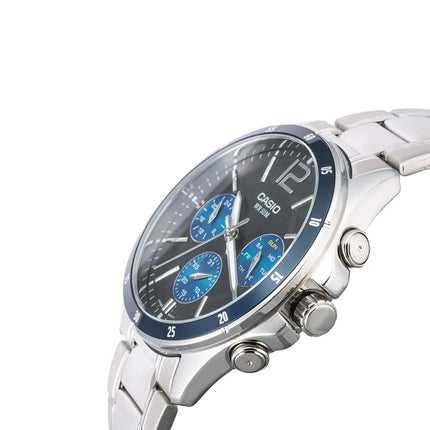 Casio General MTP-1374D-2AVDF Enticer Men Black Dial Stainless Steel Band