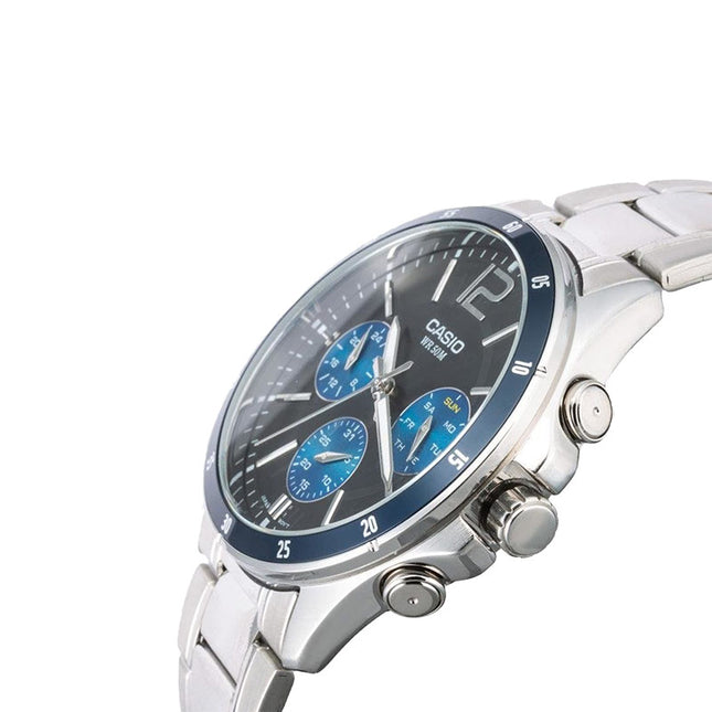 Casio General MTP-1374D-2AVDF Enticer Men Black Dial Stainless Steel Band
