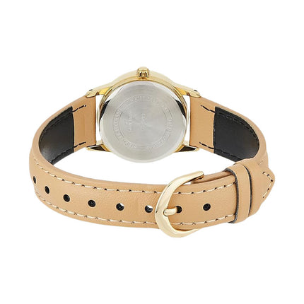 Casio General LTP-V002GL-7B3UDF Ladies Silver Dial Brown Leather Band