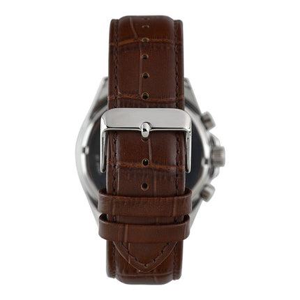 Alba Active AT3H31X1 Chronograph Men Blue Dial Brown Leather Strap
