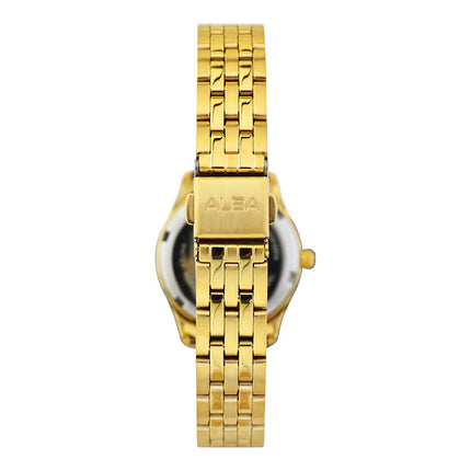 Alba Prestige AH7CE6X1 Ladies Gilt Dial Gold Stainless Steel Strap