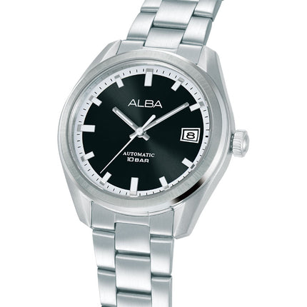 Alba Mechanical AU4095X1 Men Automatic Black Dial Stainless Steel Strap