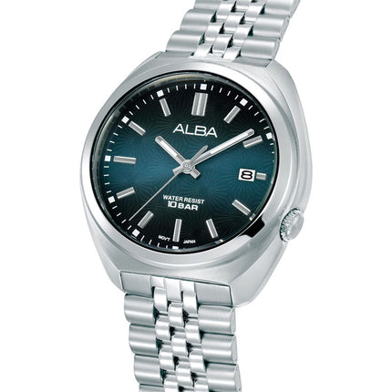 Alba Active AS9W33X1 Men Blue Gradation Dial Stainless Steel Strap