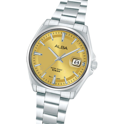 Alba Active AS9V95X1 Yellow Gold Dial Stainless Steel Strap