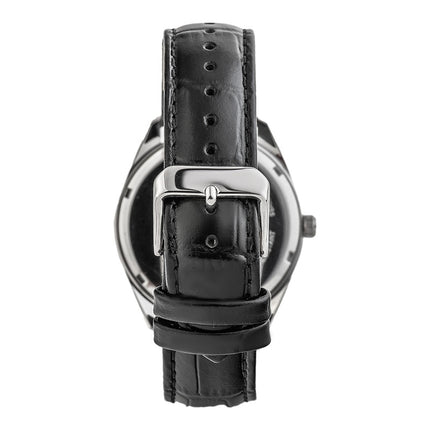 Alba AS9R05X1 Men Black Dial Black Leather Strap