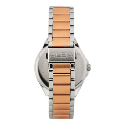Alba Prestige AS9P84X1 Men Black Dial Dual Tone Stainless Steel Strap