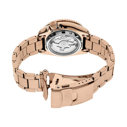 Seiko 5 Sports SRPE72K1 Street Style Rose Gold Dial Rose Gold Stainless Steel Strap