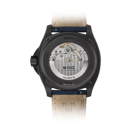 MIDO Multifort TV Big Date M049.526.37.041.00 Blue Gradient Dial Blue Fabric Strap