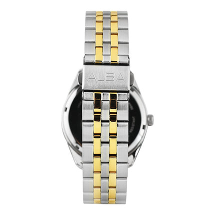 Alba Prestige AS9S12X1 Men Silver Dial Dual Tone Stainless Steel Strap