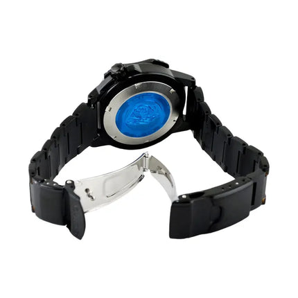 Seiko Automatic SKZ285K1 Samurai Shurikane Diver 200M Black Dial Black Stainless Steel Strap