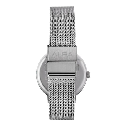 Alba Fashion AG8N85X1 Ladies Black Dial Stainless Steel Mesh Strap