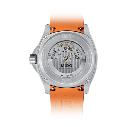 MIDO Multifort TV Big Date M049.526.17.081.00 Grey Gradient Dial Orange Rubber Strap