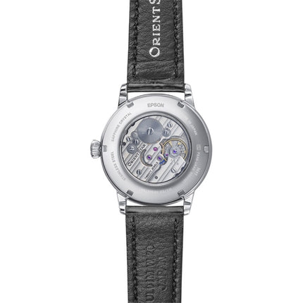 Orient Star M45 F8 RE-BW0004S Mechanical Moon Phase Hand Winding White Dial Black Leather Strap 