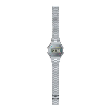 Casio General A168WEPC-7ADR PAC-MAN Collaboration Digital Dial Stainless Steel Band