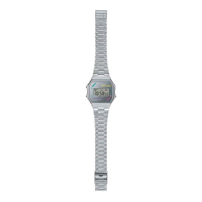 Casio General A168WEPC-7ADR PAC-MAN Collaboration Digital Dial Stainless Steel Band