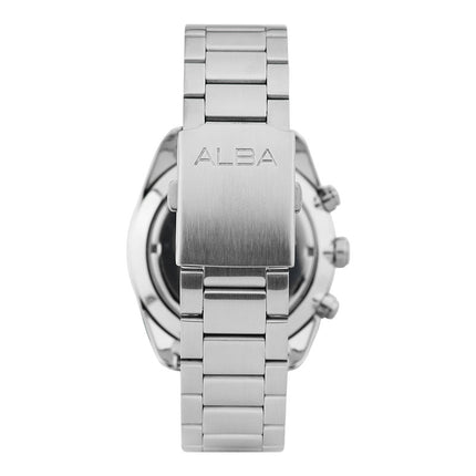 Alba Signa AT3J13X1 Chronograph Men Green Dark Grey Gradation Patterned Dial Stainless Steel Strap