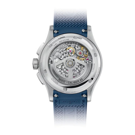 MIDO Multifort M038.662.17.040.00 Skeleton Chronograph Blue Rubber Strap