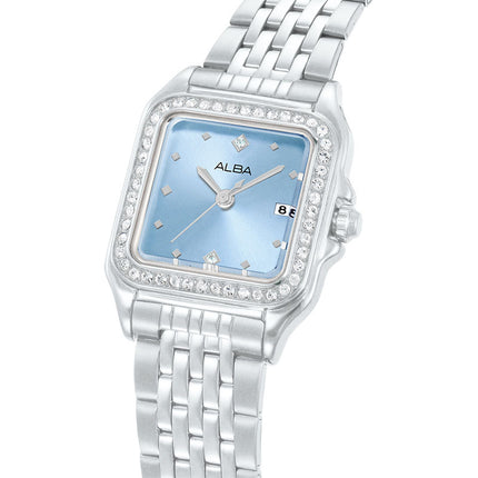 Alba Fashion AH7FF1X1 Ladies Analog Light Blue Dial Stainless Steel Strap
