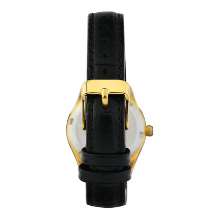 Alba Prestige AH7CG0X1 Ladies Gilt Dial Black Leather Strap