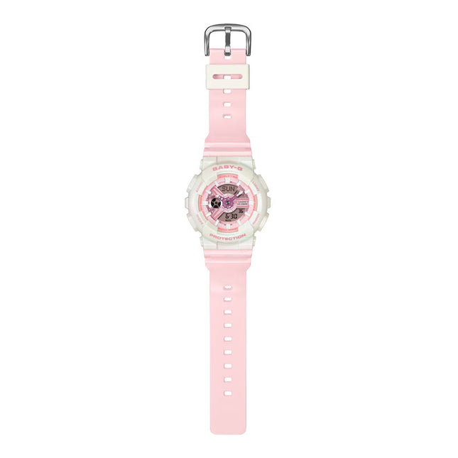 Casio Baby-G BA-110PD-4ADR Ladies Blue Digital Analog Dial Pink Resin Band