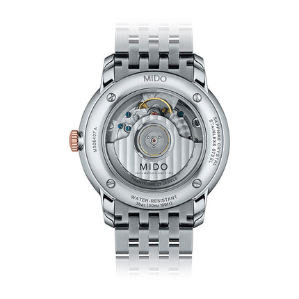 Mido Baroncelli III Heritage M027.407.22.010.00 Automatic White Dial Dual Tone Stainless Steel Strap