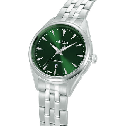 Alba Prestige AH7FB5X1 Ladies Analog Green Dial Stainless Steel Strap