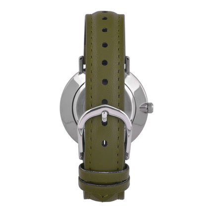 Casio General LTP-VT03L-3BDF Ladies Analog Dial Green Leather Band