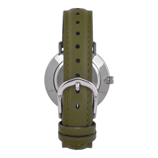 Casio General LTP-VT03L-3BDF Ladies Analog Dial Green Leather Band