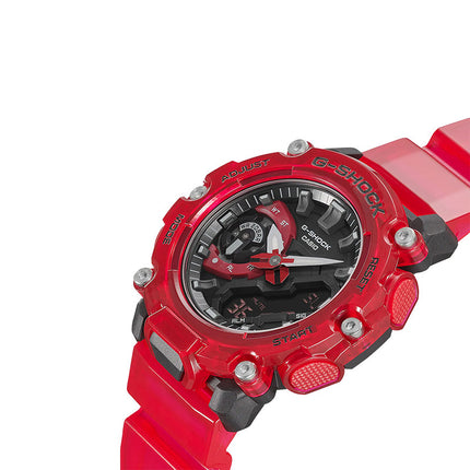Casio G-Shock GA-2200SKL-4ADR Sound Wave Series Digital Analog Dial Red Tranparent Resin Band