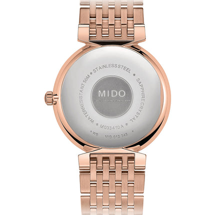 MIDO Dorada M033.410.33.031.00 Everytime Silver Dial Rose Gold Stainless Steel Strap